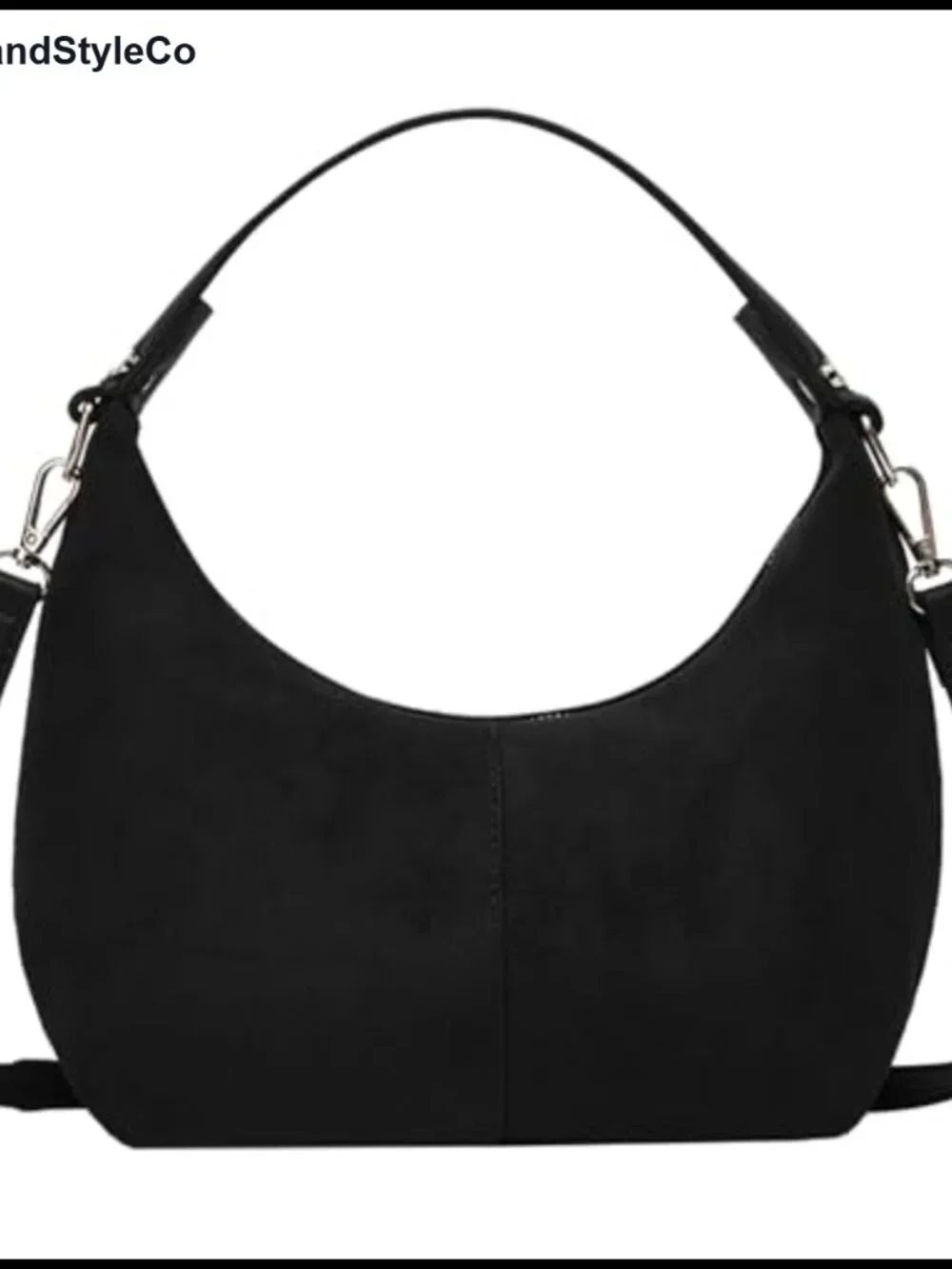 Suede Crescent Bag Slouchy Shoulder Handbag Retro Work Tote Underarm Purse